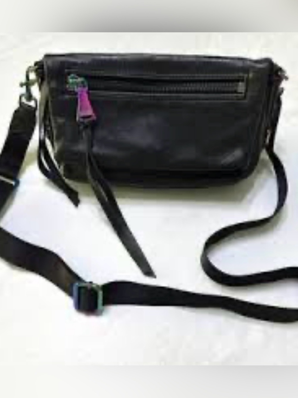 Aimee Kestenberg Bowery Flap Leather Shoulder Bag Iridescent East West